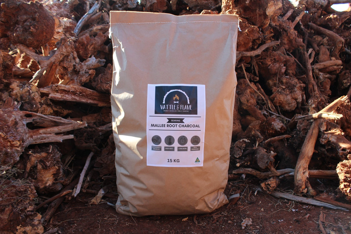 Wattle Roots Premium Mallee Root Charcoal | Wattle & Flame